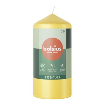 Bolsius Essentials Pillar Candle - 120x58mm - Sunny Yellow