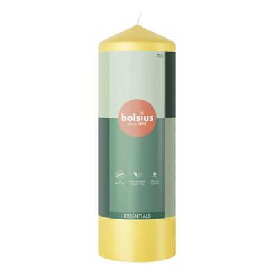 Bolsius Essentials Pillar Candle - 200x68mm - Sunny Yellow