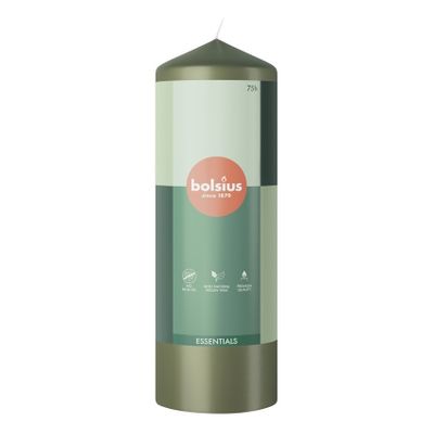 Bolsius Essentials Pillar Candle - 200x68mm - Olive Green