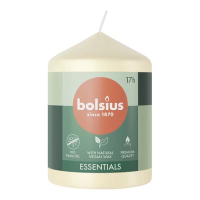 Bolsius Essentials Pillar Candle - 80x58mm -Soft Pearl