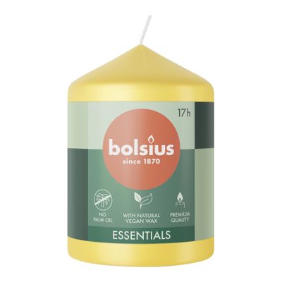 Bolsius Essentials Pillar Candle - 80x58mm - Sunny Yellow