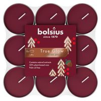 Bolsius Christmas True Glow Fragranced Tealights - Pk of 18 - Winter Spices -Red