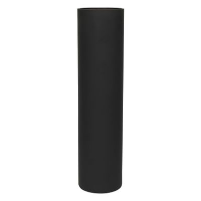 Cylinder Vase Matt Black 40x10cm