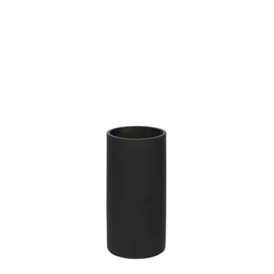 Cylinder Vase Matt Black 20x10cm