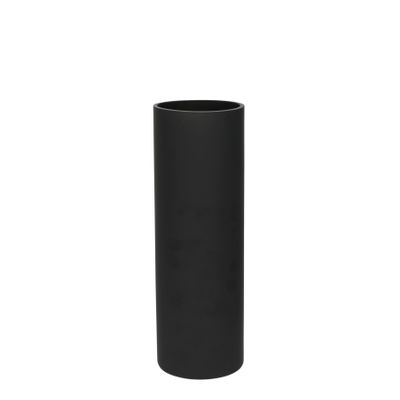 Cylinder Vase Matt Black 30x10cm