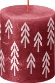 Bolsius Rustic Festive Silhouette Pillar Candle - 80x68mm - Delicate Red with Tr