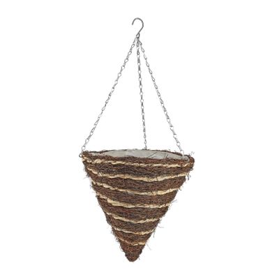 14" Round Cone Reeth Hanging Basket
