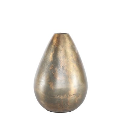 Poseidon Tear Drop Vase - Antique Gold - Small - H17 x Dia12.5cm 