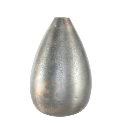 Poseidon Tear Frop Vase - Antique Silver - Large - H23 x Dia15cm