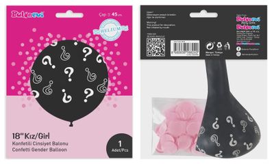 Balonevi Gender Reveal Balloon - Girl - 18 Inch