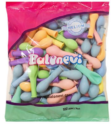 Balonevi Assorted Macaron Latex Balloon - 5 inch - 100pc