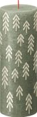 Bolsius Rustic Festive Silhouette Pillar Candle - 190x68mm - Fresh Olive with Tr
