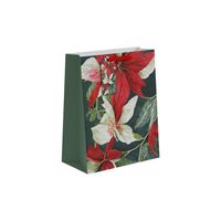 Red & White Poinsettia Gift Bag L - 33 x 26.5cm