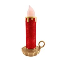 Candle Light up Red and Gold 25cm