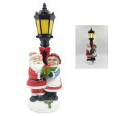 Lamp post with Mr and Mrs Claus 36cm