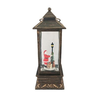 Lantern with metallic finish and glitter 28cm