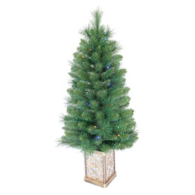 4FT Prelit Poarch Tree with Metal Stand 2000 warm Multi LED