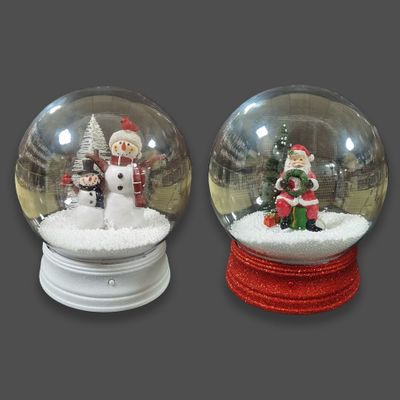 SnowGlobe Santa Snowman 2 Assorted 21cm LED Light (Batteries Not Included)