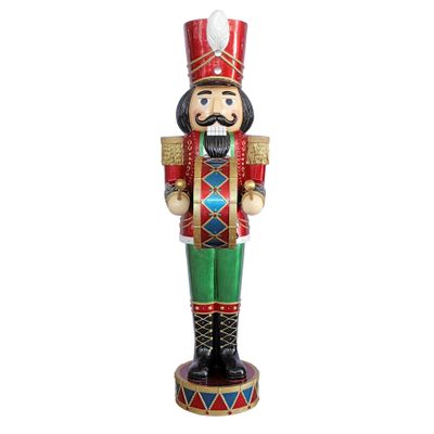 Nutcracker with  Drum & LED Light - Music - Timer 6Hr - H183cm