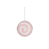 Disc with Swirl Hanging Decoration - Pink - D10cm
