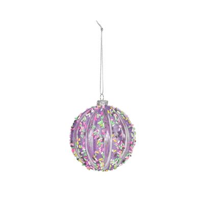Melon Ball Hanging Decoration - Purple - H8cm