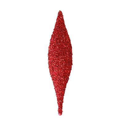 Glitter Drop Hanging Decoration - Red