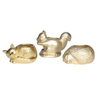 6cm Novelty Gold Animals (Hed/Squ/Fox) Tray of 12 ass