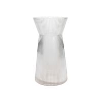 Tall Ribbed Vase with Wide Neck - Clear - H26cm
