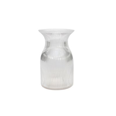 Ribbed Sweetheart Vase - Clear - H19.5cm