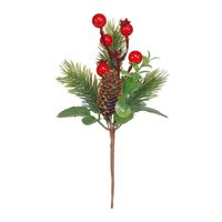 Assorted Berry & Long Pine Cone Pick  - 20cm