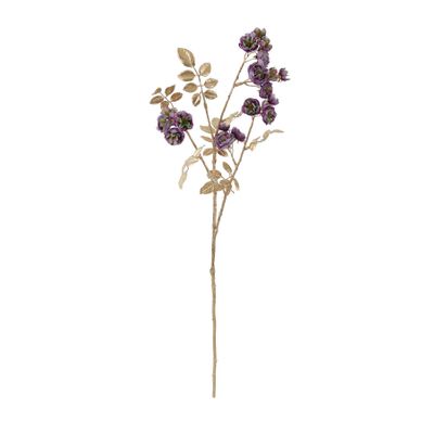 Rose Spray - Purple/Gold - 78cm