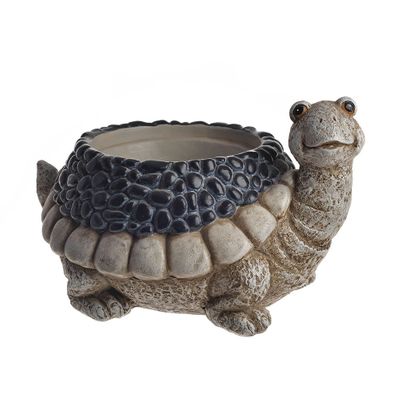 Tortoise Resin Planter Grey