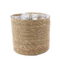Seagrass Basket with Liner - H17cm x Dia 19cm