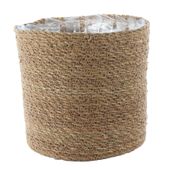 Seagrass Basket with Liner - H20cm x Dia 20cm