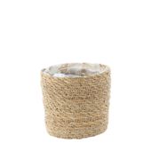 Seagrass Basket with Liner - H13cm x Dia 13cm