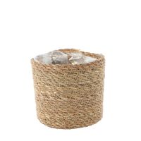 Seagrass Basket with Liner - H14cm x Dia 15cm