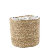 Seagrass Basket with Liner - H16cm x Dia 17cm