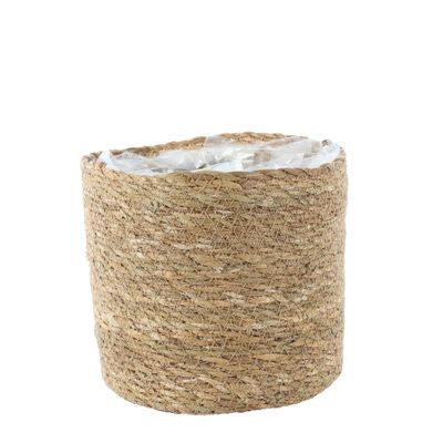 Seagrass Basket with Liner - H16cm x Dia 17cm