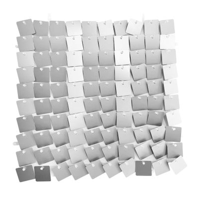 Sequin Wall Panel Square - Matt Silver - 30 x 30cm