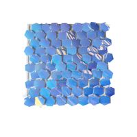 Sequin Wall Panel Hexagonal - Pearlised Blue - 30 x 30cm