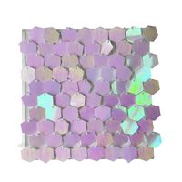 Sequin Wall Panel Hexagonal - Pearlised Pink - 30 x 30cm