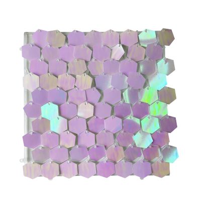 Sequin Wall Panel Hexagonal - Pearlised Pink - 30 x 30cm