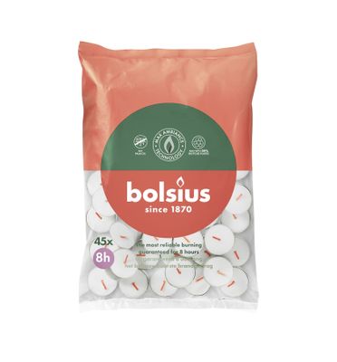 Bolsius Tealight - 8Hr - Bag 45 - White