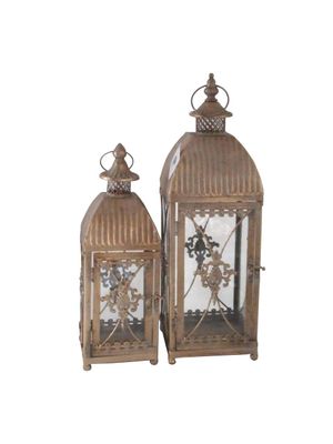 Creation Noble Lantern Set  x2 - H50 & H38cm