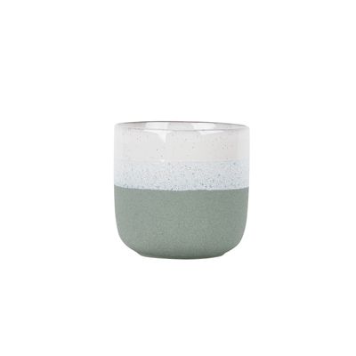 Hortus Home Bordeaux Stoneware Pot  - Green - Dia 17 x H16.3cm