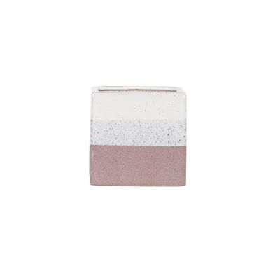 Hortus Home Bordeaux Stoneware Cube - Pink - W12.5 x H12.5cm