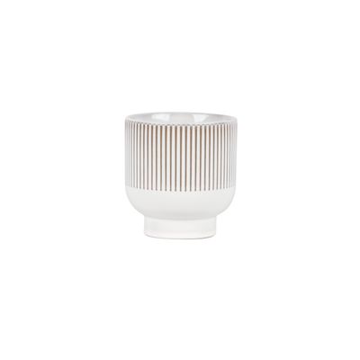 Hortus Home Toulon Stoneware Pot - Cream - Dia 12 x H12.5cm