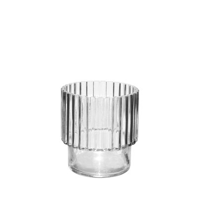 Clear Vase Wide Ribbed - H15 x Dia 15cm