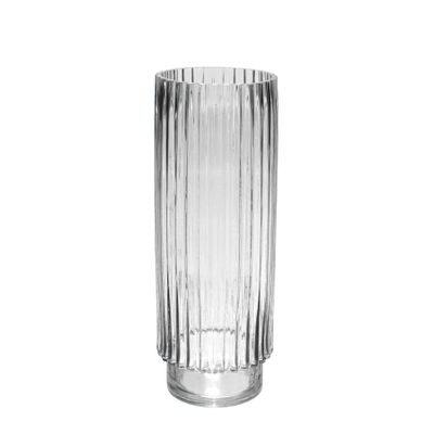 Clear Vase Wide Ribbed - H40 x Dia 15cm
