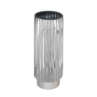 Ribbed Cylinder Vase Silver Tonal - H40 x Dia 15cm